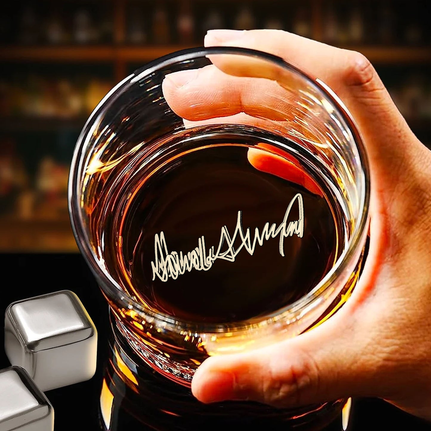 Donald Trump Whiskey Glass | Trump 45 & 47 Glass | MAGA Whiskey Glass for Whiskey Lovers 684088 – GOP