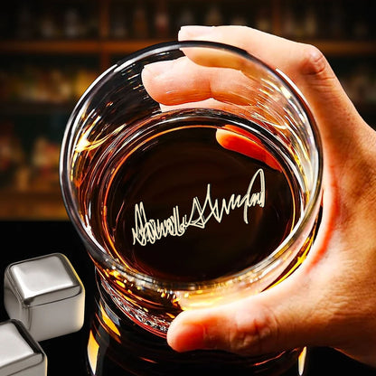 Donald Trump Whiskey Glass | Trump 45 & 47 Glass | MAGA Whiskey Glass for Whiskey Lovers 684088 – GOP