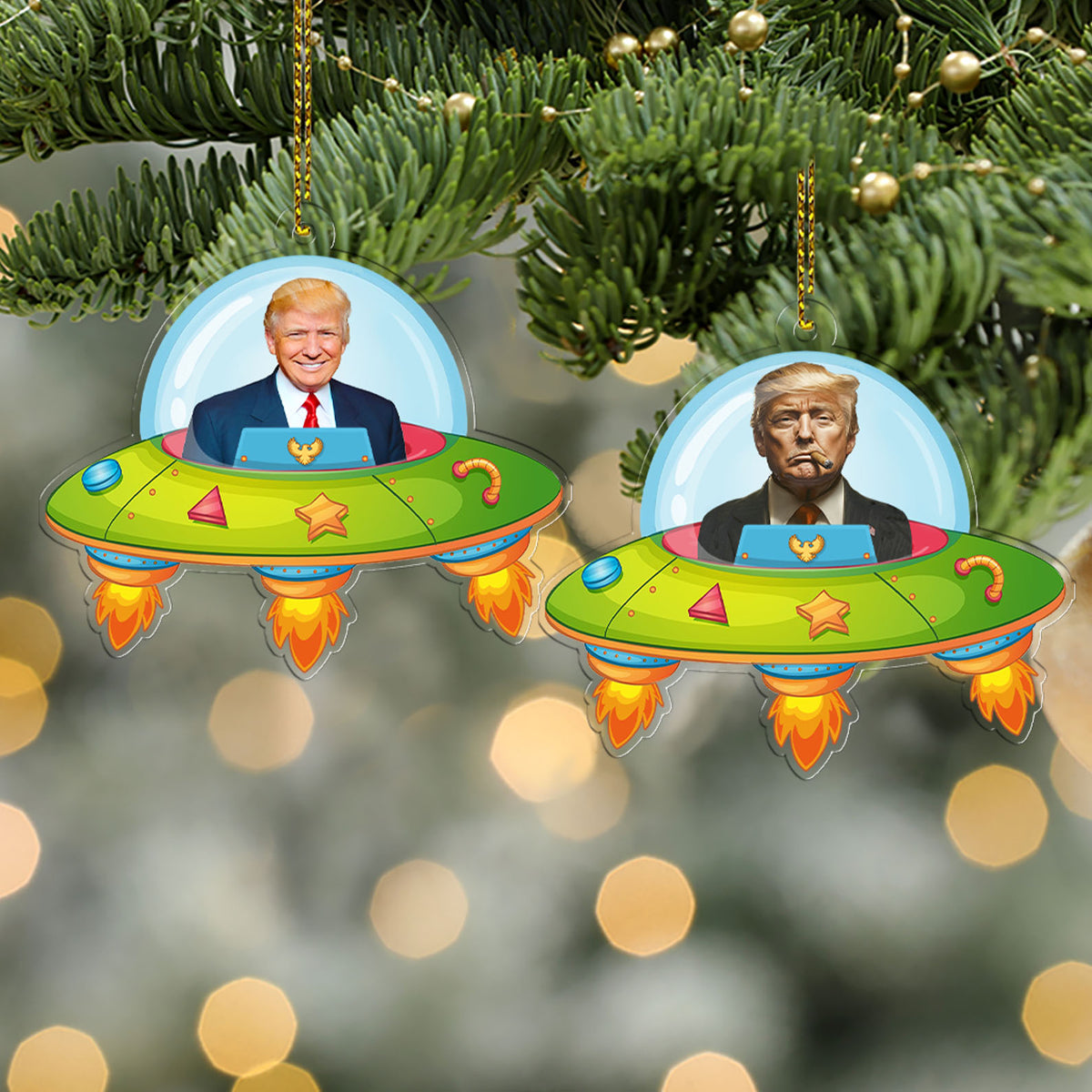Personalized Donald Trump UFO Acrylic Ornament | Custom Funny Trump Christmas Ornament 683526 – GOP
