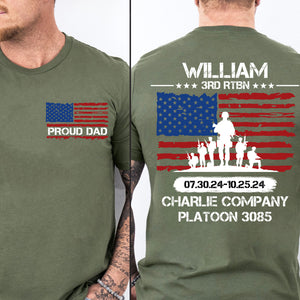 Personalized Military Graduation Shirt, Custom Bootcamp Graduation Tee, Military Dad Pocket & Back Shirt 683344-2