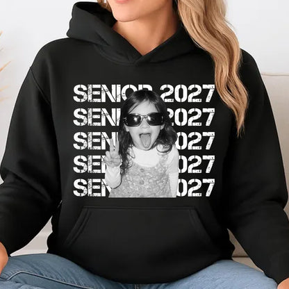 Personalized Senior 2027 Photo Shirt, Custom Class of 2027 Graduation Tee, Senior Portrait Keepsake Gift 685685
