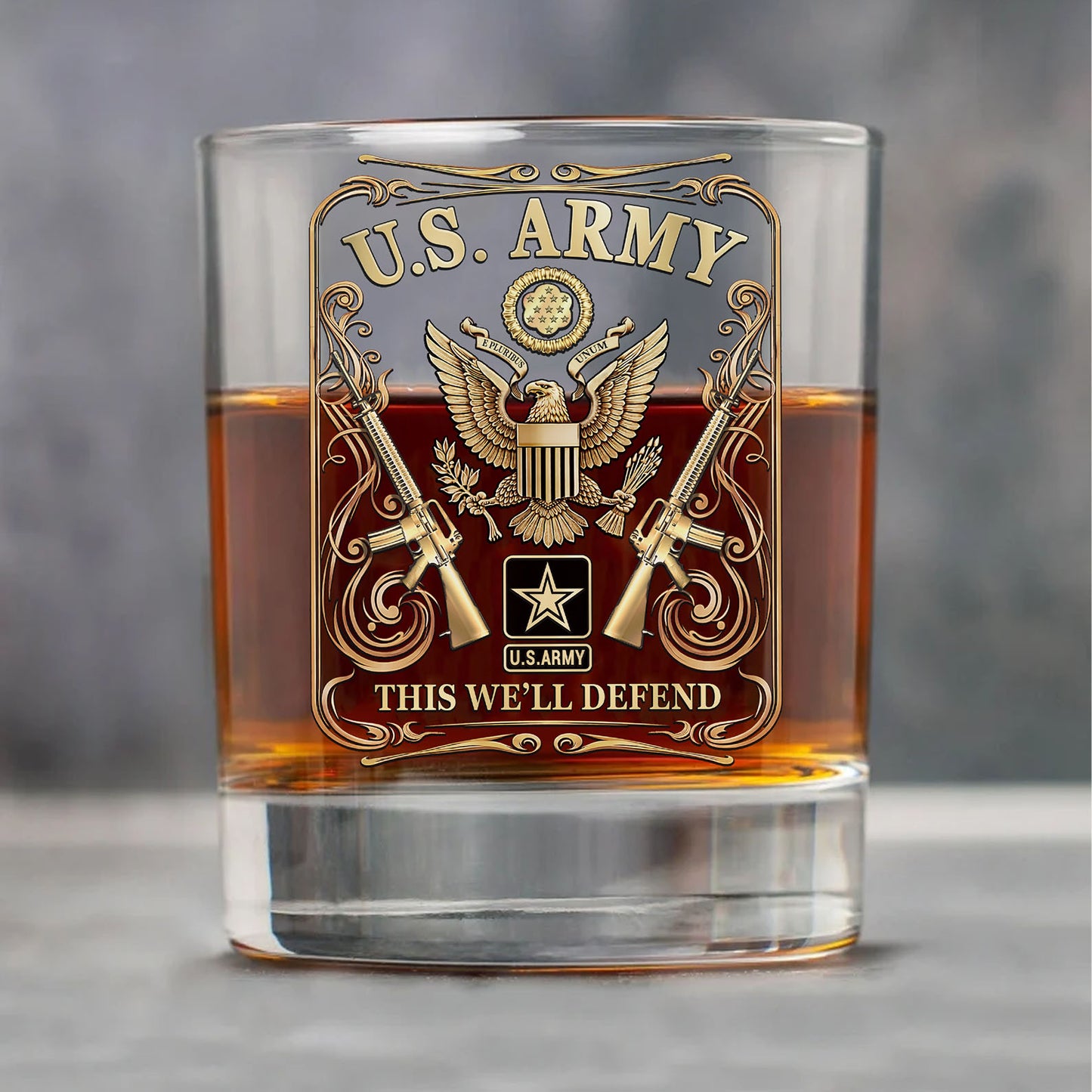 250th Anniversary Veteran U.S. Military Whiskey Glass | Patriotic 4th of July Whiskey Glass 684046