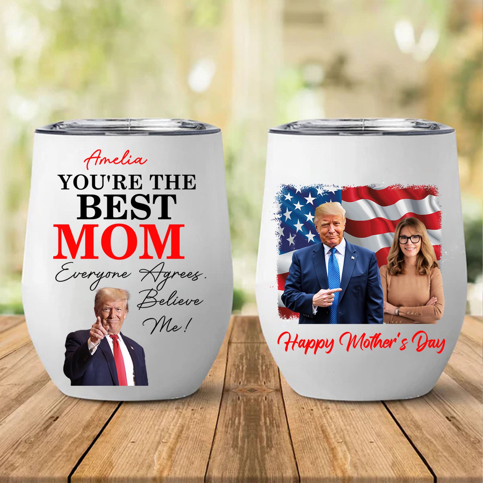 You're The Best Mom Custom Name and Photo Tumbler, Personalized Custom 12oz Wine Tumbler, Gift For Mom, Gift For Wife 682092 - GOP