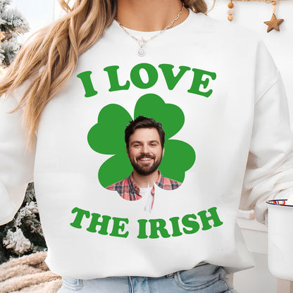 Custom Photo St. Patrick’s Day Clovers Shirt | I Love the Irish Personalized T-Shirt | Shamrock Irish Tee 684334
