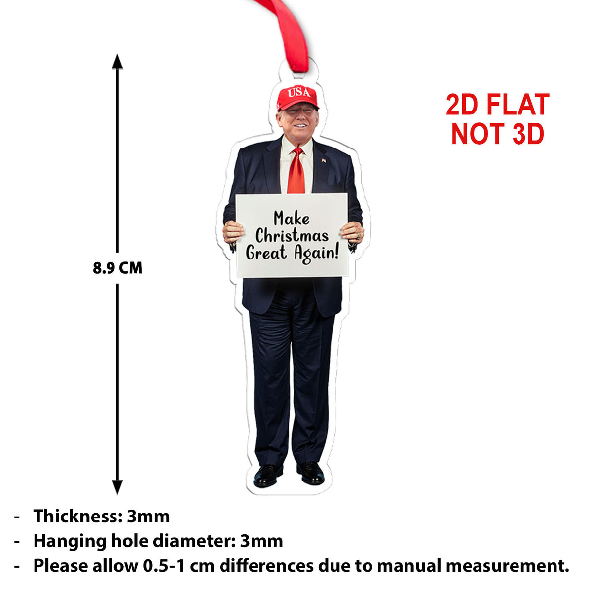 Personalized Donald Trump Acrylic Ornament | Custom Trump with Your Text Ornament | Christmas Tree Ornament 683174 - GOP