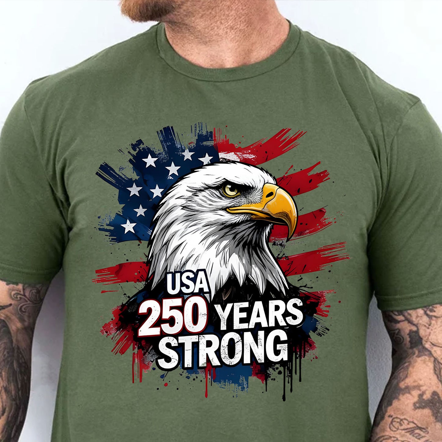 USA 250 Years Strong Bright Shirt | Patriotic Eagle US Flag 1776–2026 T-Shirt | Happy 250th Anniversary Tee 684247