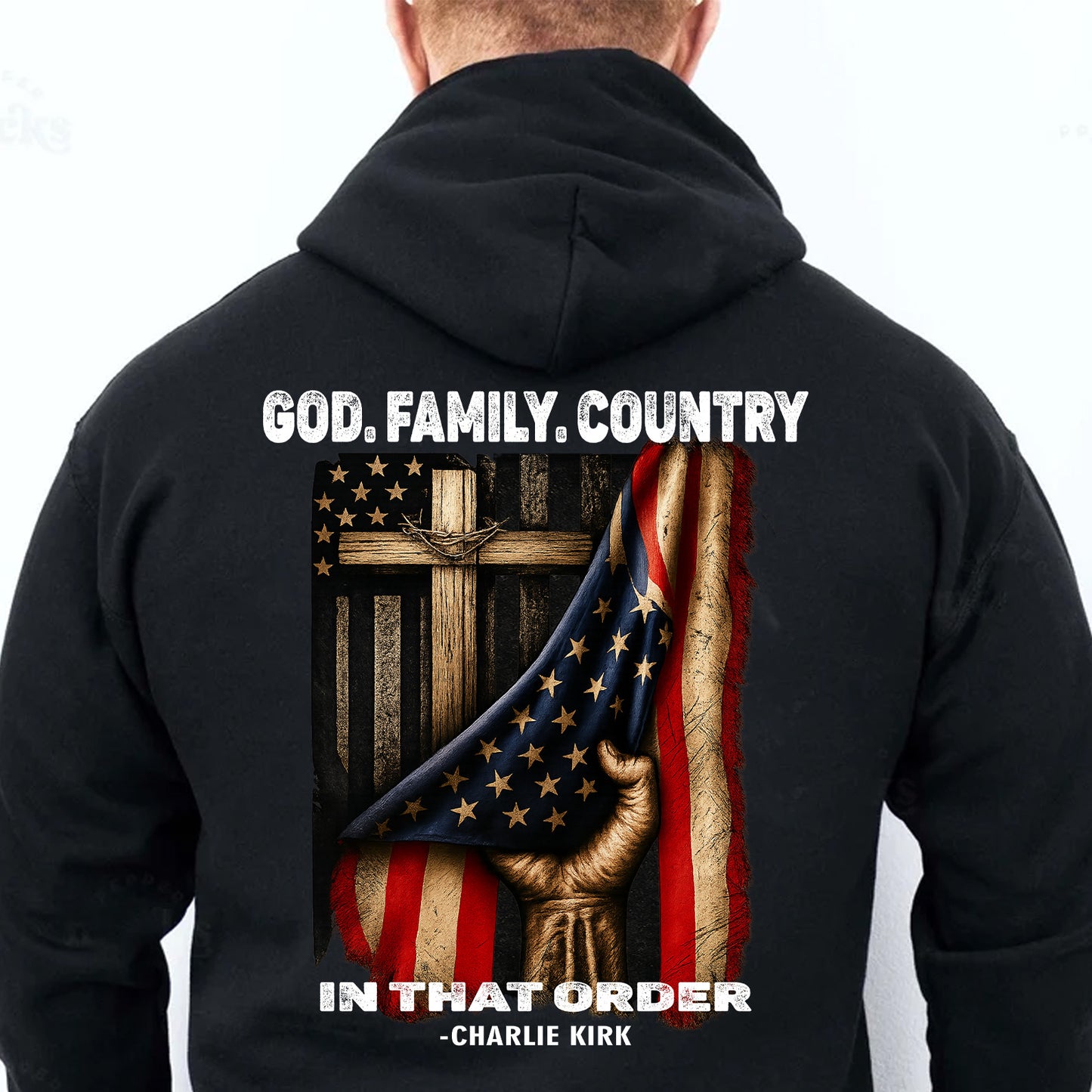God Family Country Charlie Kirk Memorial Shirt | Charlie kirk T-Shirt | Pray For Charlie Kirk Backside Shirt 683193