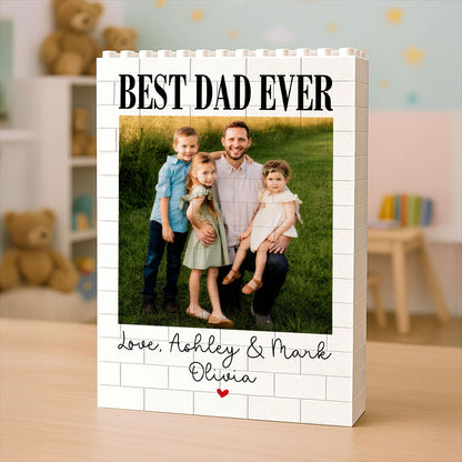 Custom Photo Building Brick Block, Personalized Best Dad Ever Picture Brick Puzzle, Father’s Day Gift 685144