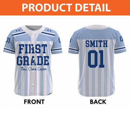 Personalized Teacher Baseball Jersey, Custom Grade Level, Name & Number Shirt, Back to School Teacher Gift 685690