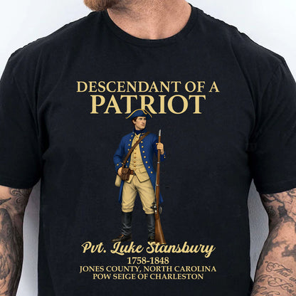 Custom Name Descendant of a Patriot Dark Shirt | Personalized DAR SAR Sweatshirt | Patriotic Tee 684383