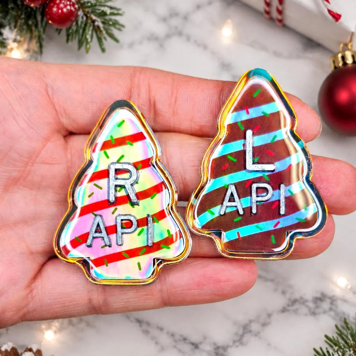 Personalized Christmas X-Ray Markers & Badge Buddy Set, Custom Initial Radiology Markers and Holiday Badge 686998-3 WFD