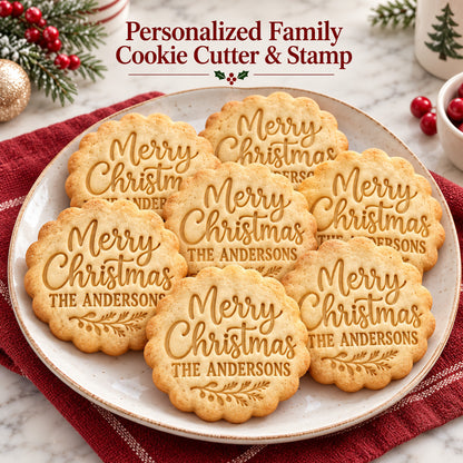 Personalized Family Christmas Cookie Cutter & Stamp, Custom Last Name Holiday Baking Tool, Gift for Bakers 686943 WFD