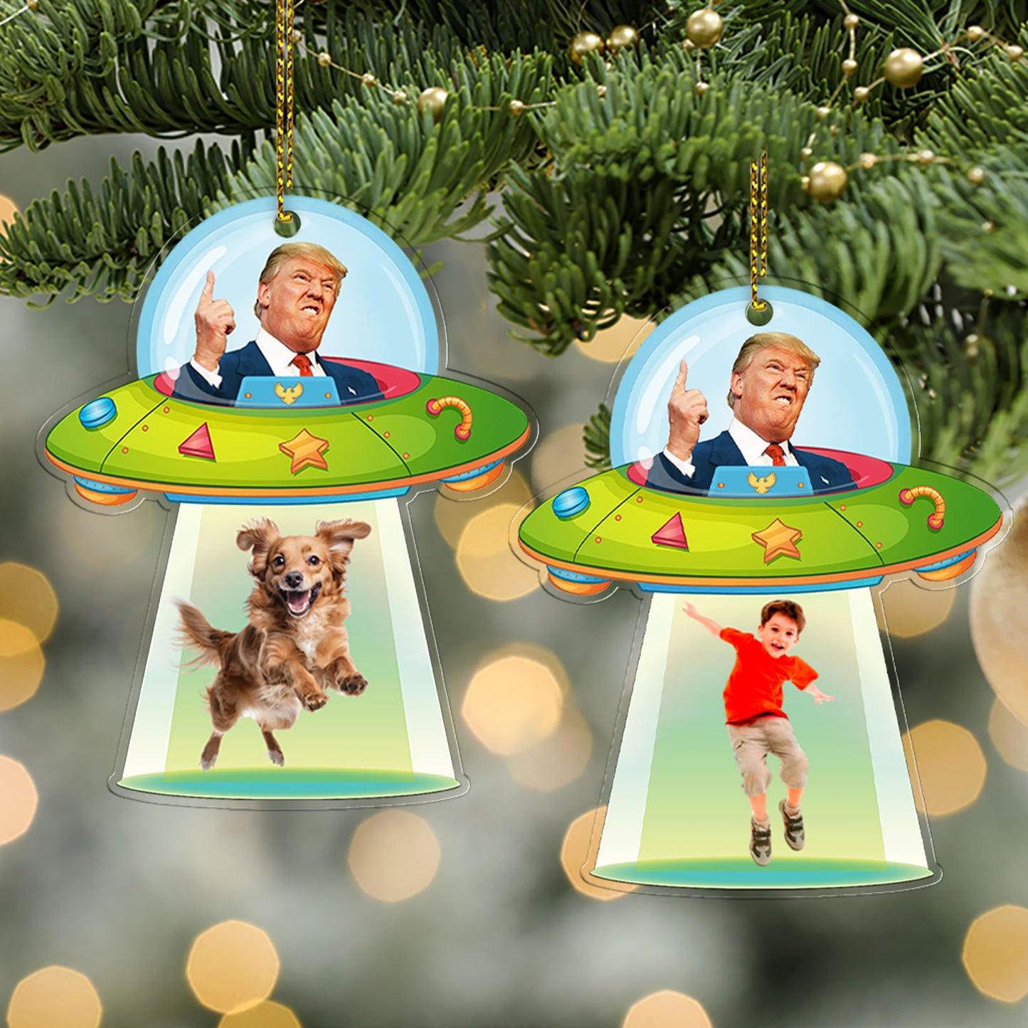 Personalized Donald Trump UFO Acrylic Ornament | Custom Photo Upload Christmas Ornament 683528 – GOP