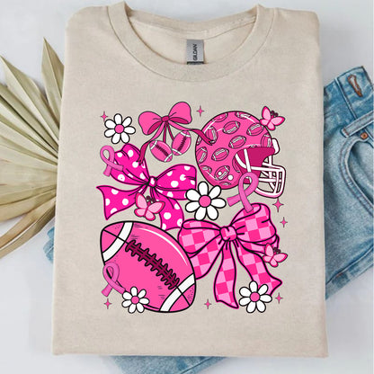 October We Wear Pink, Football Breast Cancer Awareness Shirt, Pink Ribbon T-Shirt, Cheer Football Fight Cancer Shirt 683314-2