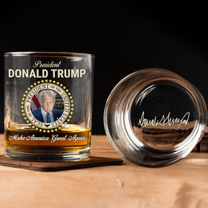 Donald Trump Whiskey Glass | Trump 45 & 47 Glass | MAGA Whiskey Glass for Whiskey Lovers 684088 – GOP