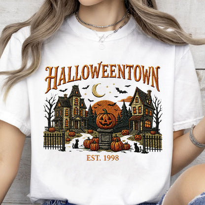 Halloweentown Sweatshirt, Vintage Spooky Village Shirt, Retro Haunted House Pumpkin Fall Tee 685623