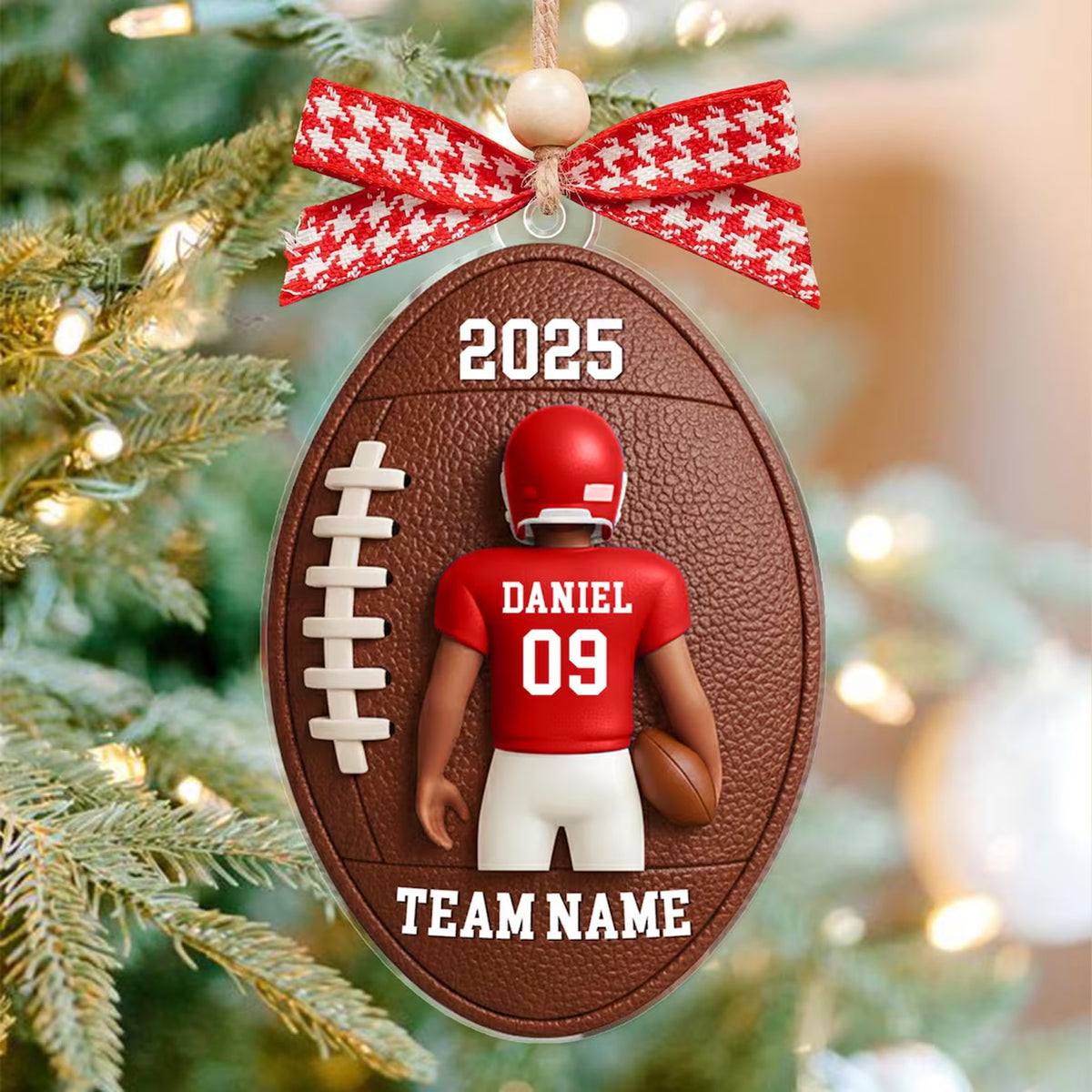 Personalized American Football Acrylic Ornament, Custom Name Number Team Christmas Ornament Gift 686472 WFD