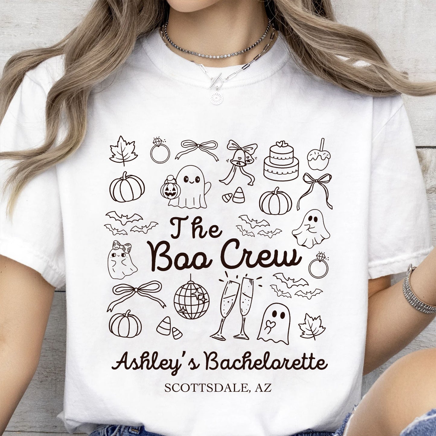 Personalized Halloween Bachelorette Party Shirt, Last Boo Before I Do Tee, Custom Bride Squad Bridal Party Tee 685641