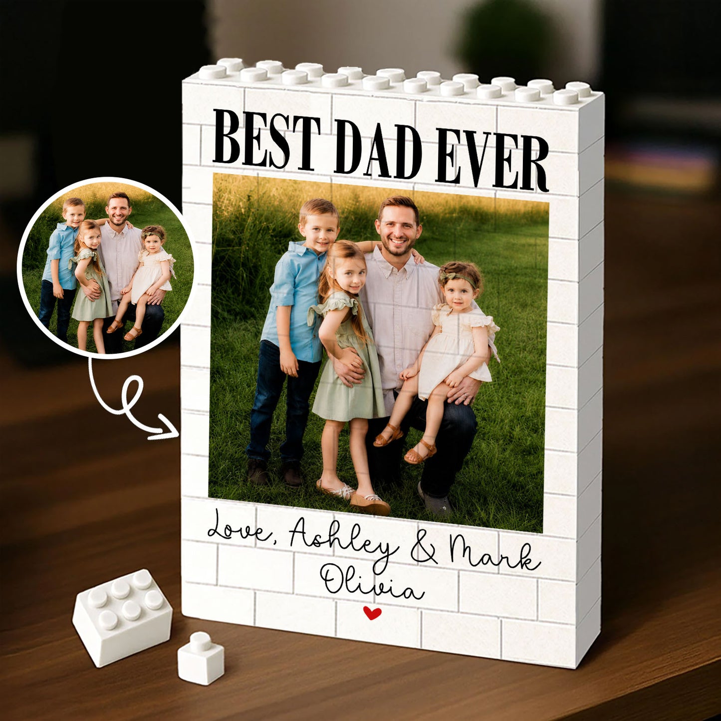 Custom Photo Building Brick Block, Personalized Best Dad Ever Picture Brick Puzzle, Father’s Day Gift 685144