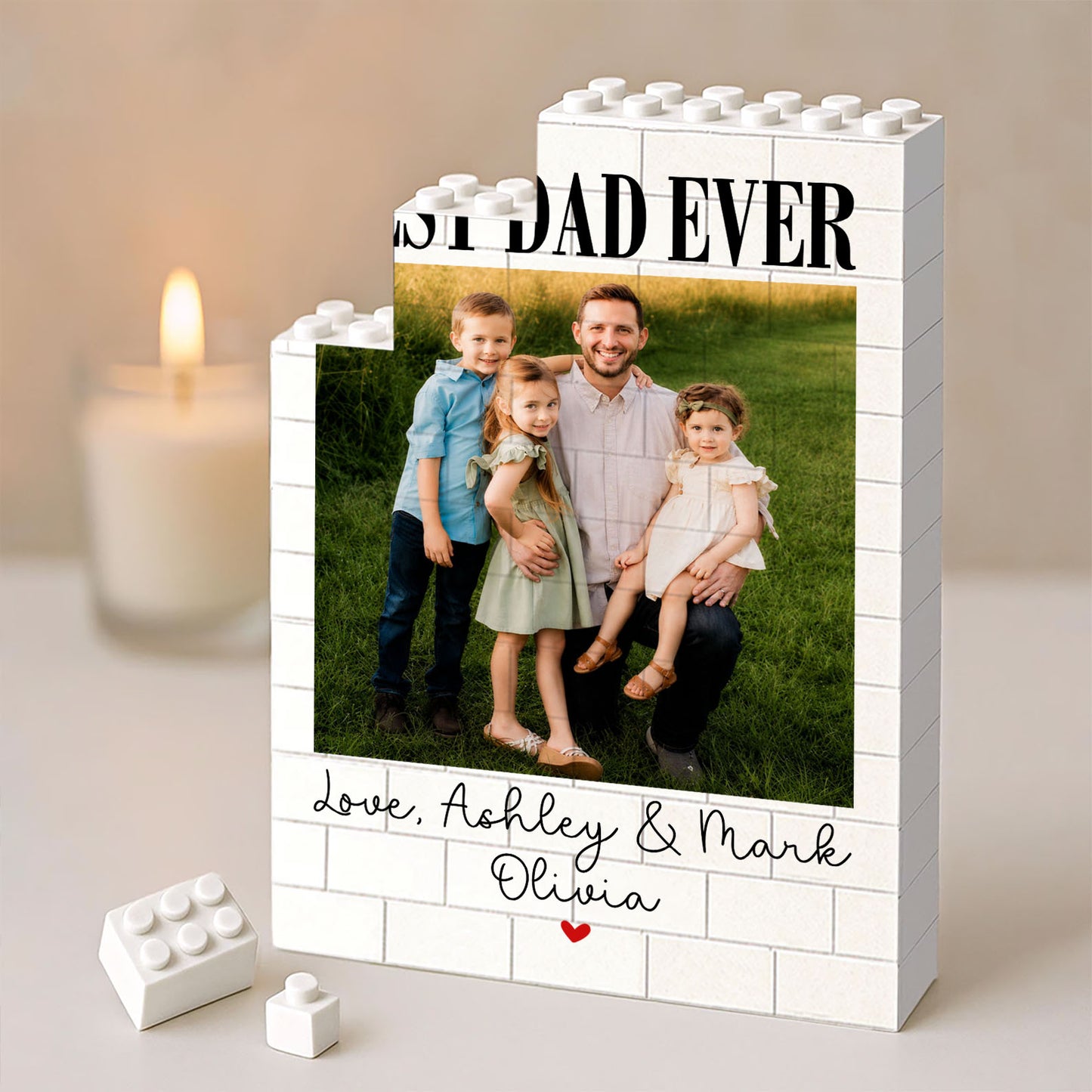 Custom Photo Building Brick Block, Personalized Best Dad Ever Picture Brick Puzzle, Father’s Day Gift 685144