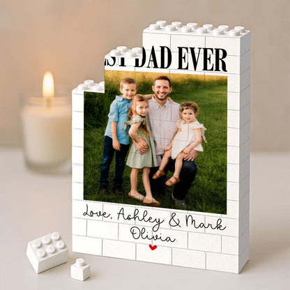 Custom Photo Building Brick Block, Personalized Best Dad Ever Picture Brick Puzzle, Father’s Day Gift 685144