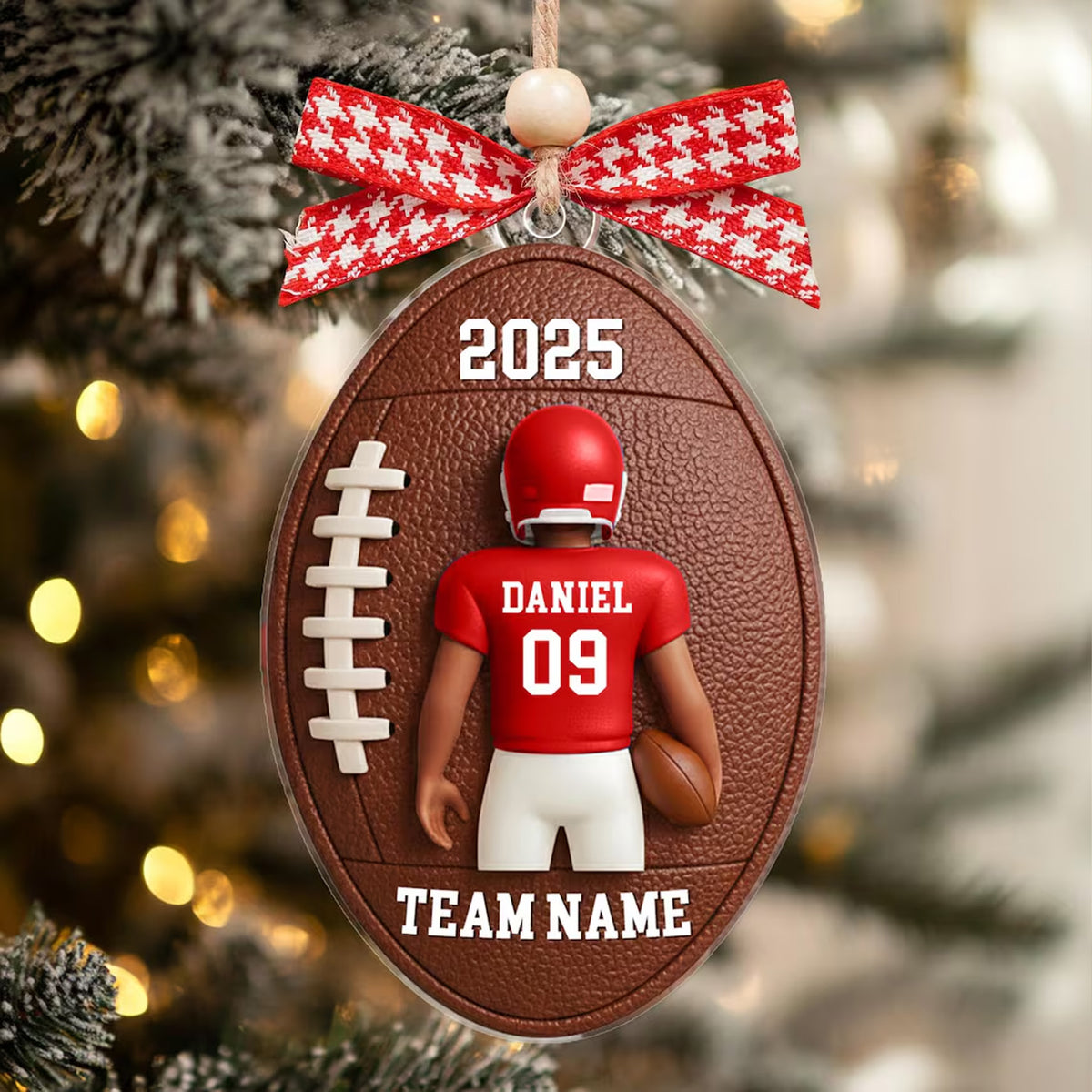 Personalized American Football Acrylic Ornament, Custom Name Number Team Christmas Ornament Gift 686472 WFD