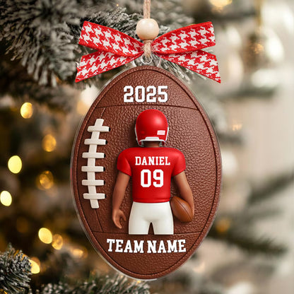 Personalized American Football Acrylic Ornament, Custom Name Number Team Christmas Ornament Gift 686472 WFD
