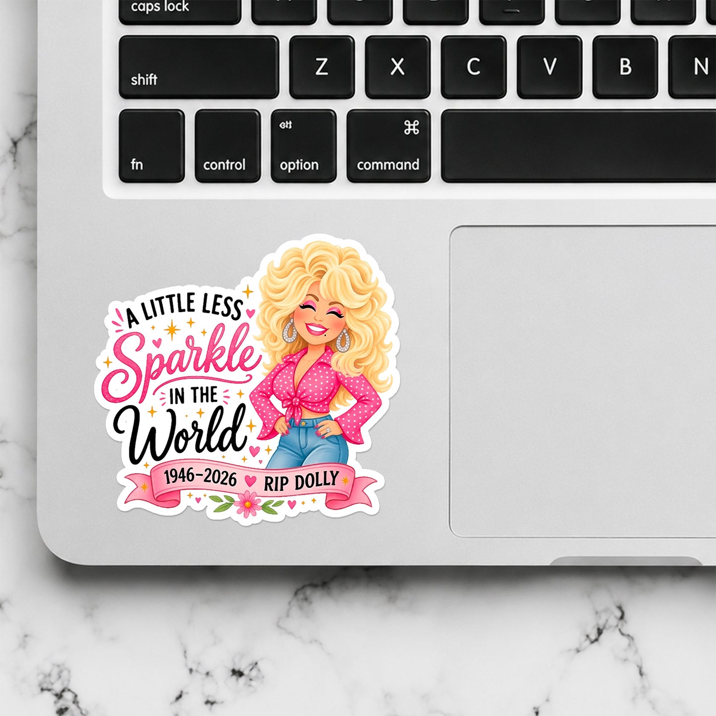 Dolly Parton Memorial Sticker, A Little Less Sparkle Country Music Tribute Sticker 686049