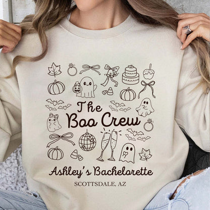 Personalized Halloween Bachelorette Party Shirt, Last Boo Before I Do Tee, Custom Bride Squad Bridal Party Tee 685641