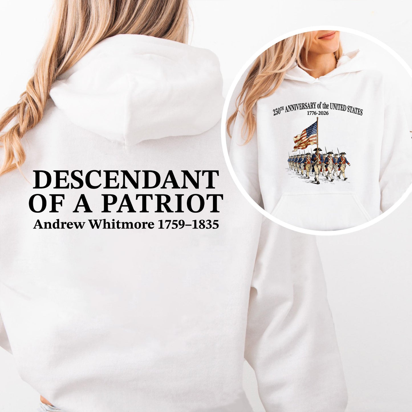 Custom Name 250 Years USA Shirt | Descendant of Patriots Front & Back Shirt | 1776–2026 Patriotic Heritage Tee 684474