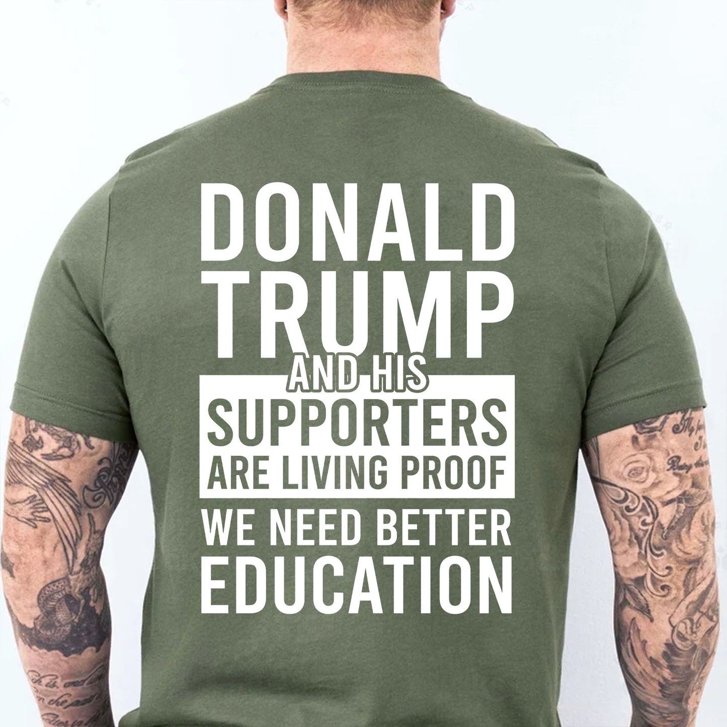 Donald Trump Supporters Education Backside Shirt, Funny Anti Trump Political T-Shirt 685973