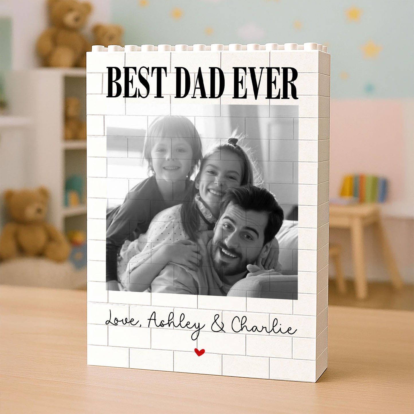 Custom Photo Building Brick Block, Personalized Best Dad Ever Picture Brick Puzzle, Father’s Day Gift 685144