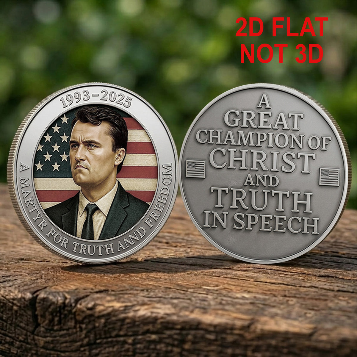 Charlie Kirk Commemorative Coin, 1993-2025 Memorial Tribute Coin, Patriotic Christian Keepsake 686057