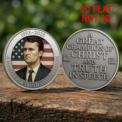 Charlie Kirk Commemorative Coin, 1993-2025 Memorial Tribute Coin, Patriotic Christian Keepsake 686057