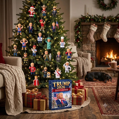 2D Trump 2026 Christmas Advent Calendar, 24 Day Donald Trump Countdown, Make America Merry Again Gift 686424 WFD