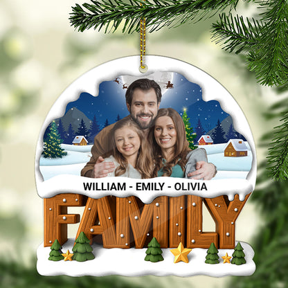 Personalized Photo Upload Family Acrylic Ornament | Custom Family Christmas Ornament 683491