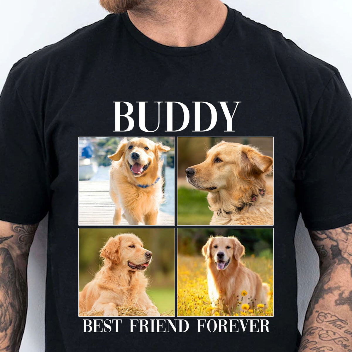 Personalized Upload Pet Photo Shirt | Custom Dog Cat Photo T-Shirt | Gift For Dad Mom 682814