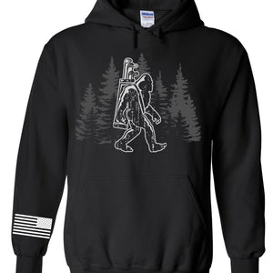 Bigfoot Golfer Shirt | Funny Sasquatch Golfing T-Shirt | Bigfoot Golf Front & Sleeve Right Print 683892