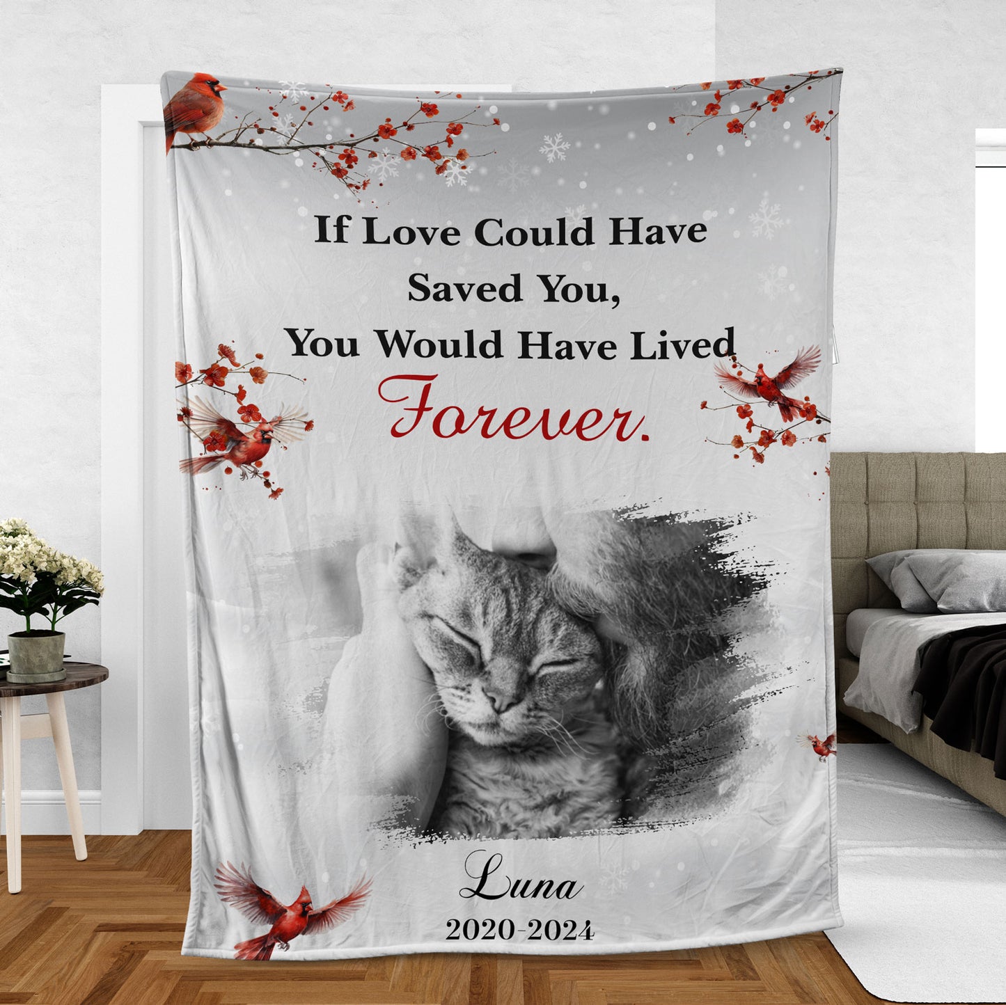 If Love Could Have Saved You You Would Have Lived Forever, Personalized Memorial Blanket, Memorial Custom Photo Blanket, Remembrance Gift- 681980