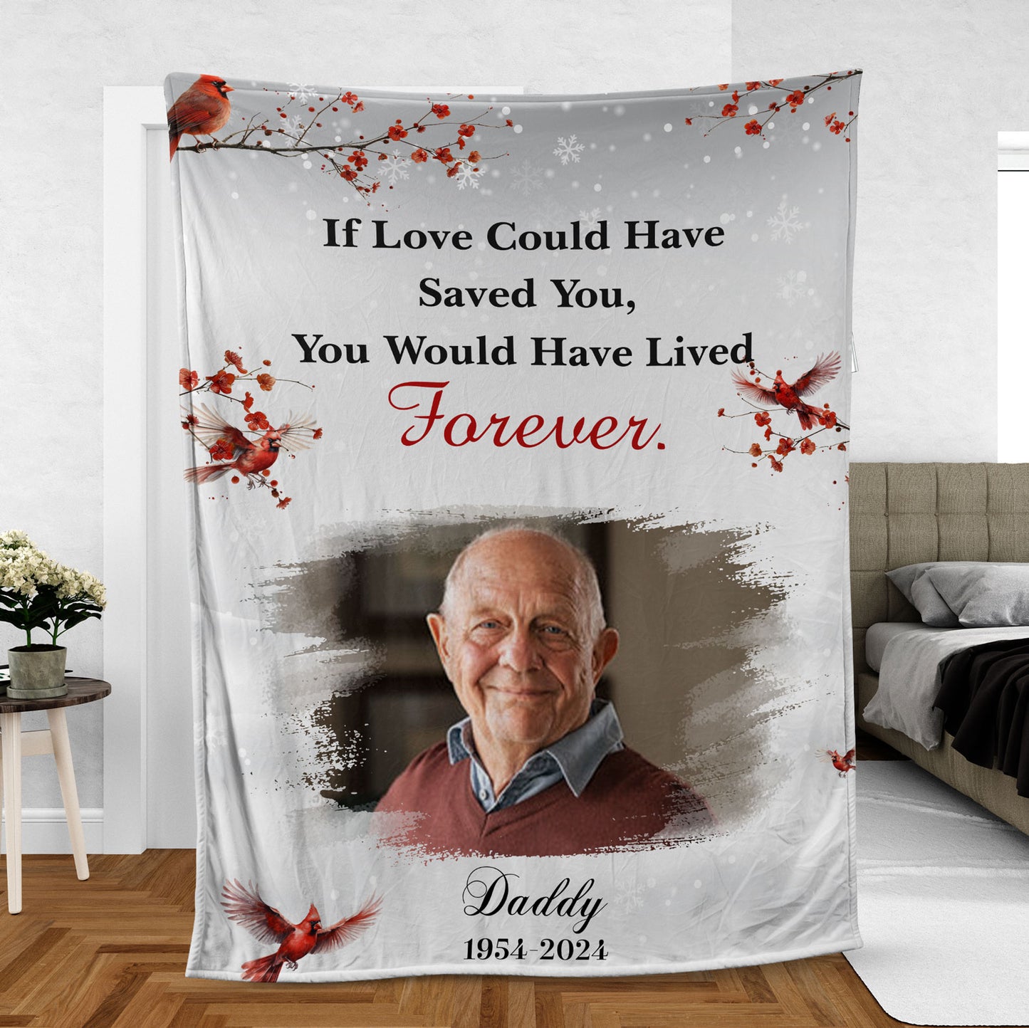 If Love Could Have Saved You You Would Have Lived Forever, Personalized Memorial Blanket, Memorial Custom Photo Blanket, Remembrance Gift- 681980