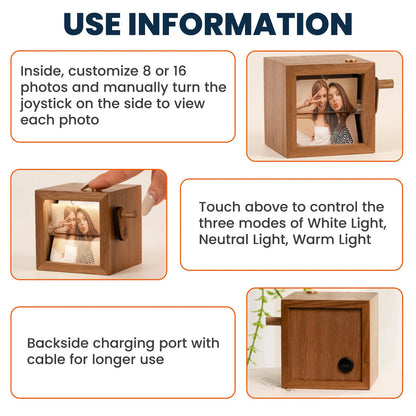 Custom Photo Flipbook Frame, Personalized Photo Box With Light, Picture Box, Memorial Gifts, Sympathy Gifts 683868