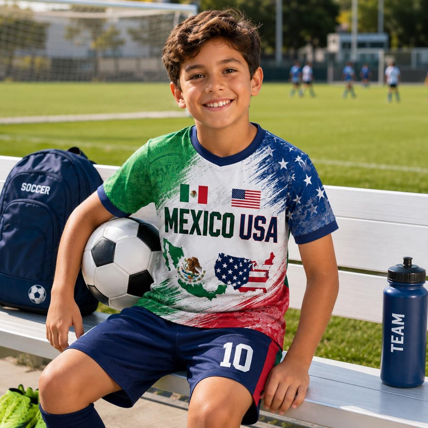 Personalized Mexico USA Soccer Jersey Set, Custom Name And Number Mexico USA Shirt, Soccer Uniform Kit 685476 WFD