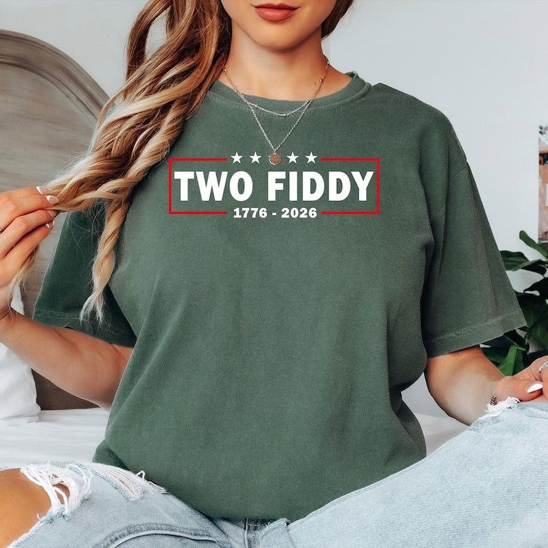 Two Fiddy USA 250 Years Patriotic Shirt, 1776-2026 Independence Day Dark Shirt, Funny America Graphic Shirt, 4th Of July Gift 685468