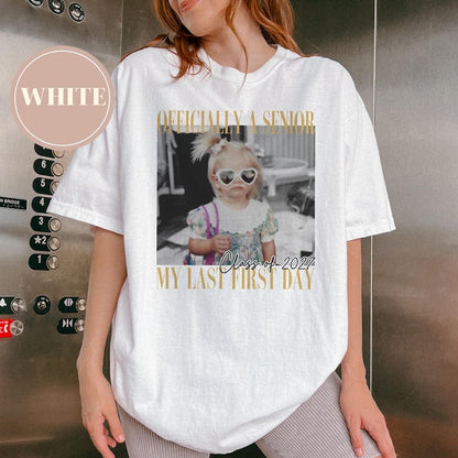 Custom Photo Senior 2027 Bright Shirt, Personalized Vintage Class of 2027 Tee, Last First Day Graduation Gift 685728