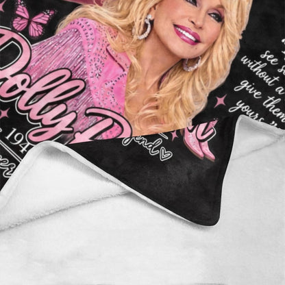 Dolly Parton Inspired Blanket, Pink Western Cowgirl Home Decor, Dolly Parton Fan Gift 686252 WFD
