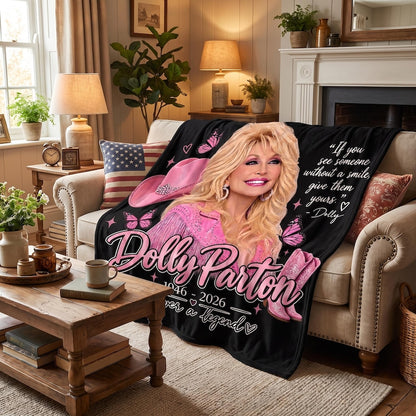 Dolly Parton Inspired Blanket, Pink Western Cowgirl Home Decor, Dolly Parton Fan Gift 686252 WFD