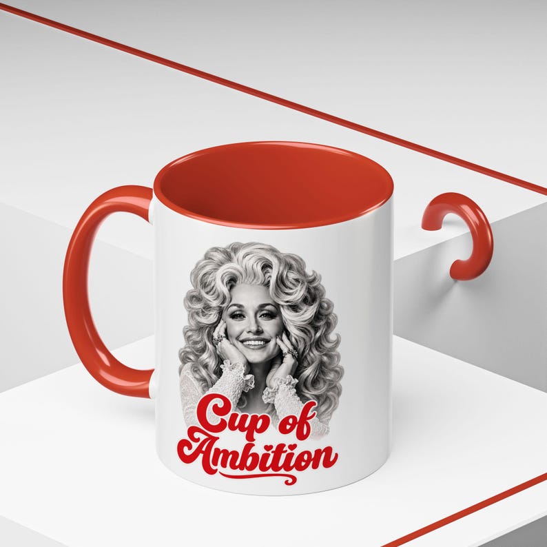 Dolly Parton Cup of Ambition Coffee Mug, Country Music Lover Gift, Inspirational Coffee Cup for Dolly Fans 686111 WFD