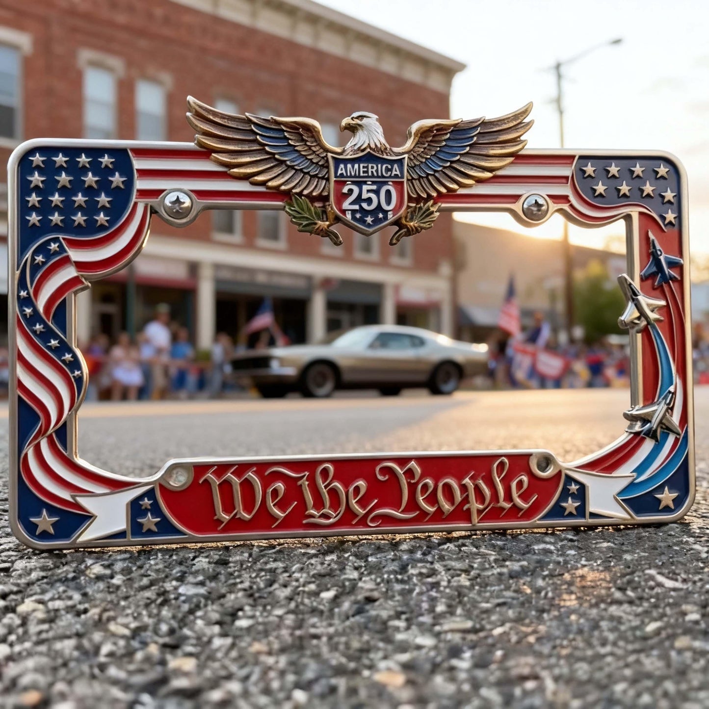 USA 250th Anniversary License Plate | Vintage America 250 - We The People Plate Holder 685293