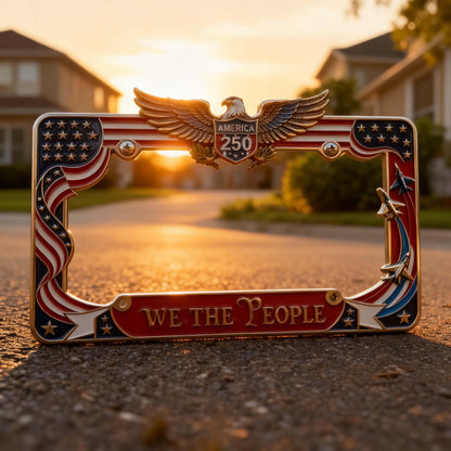 USA 250th Anniversary License Plate | Vintage America 250 - We The People Plate Holder 685293