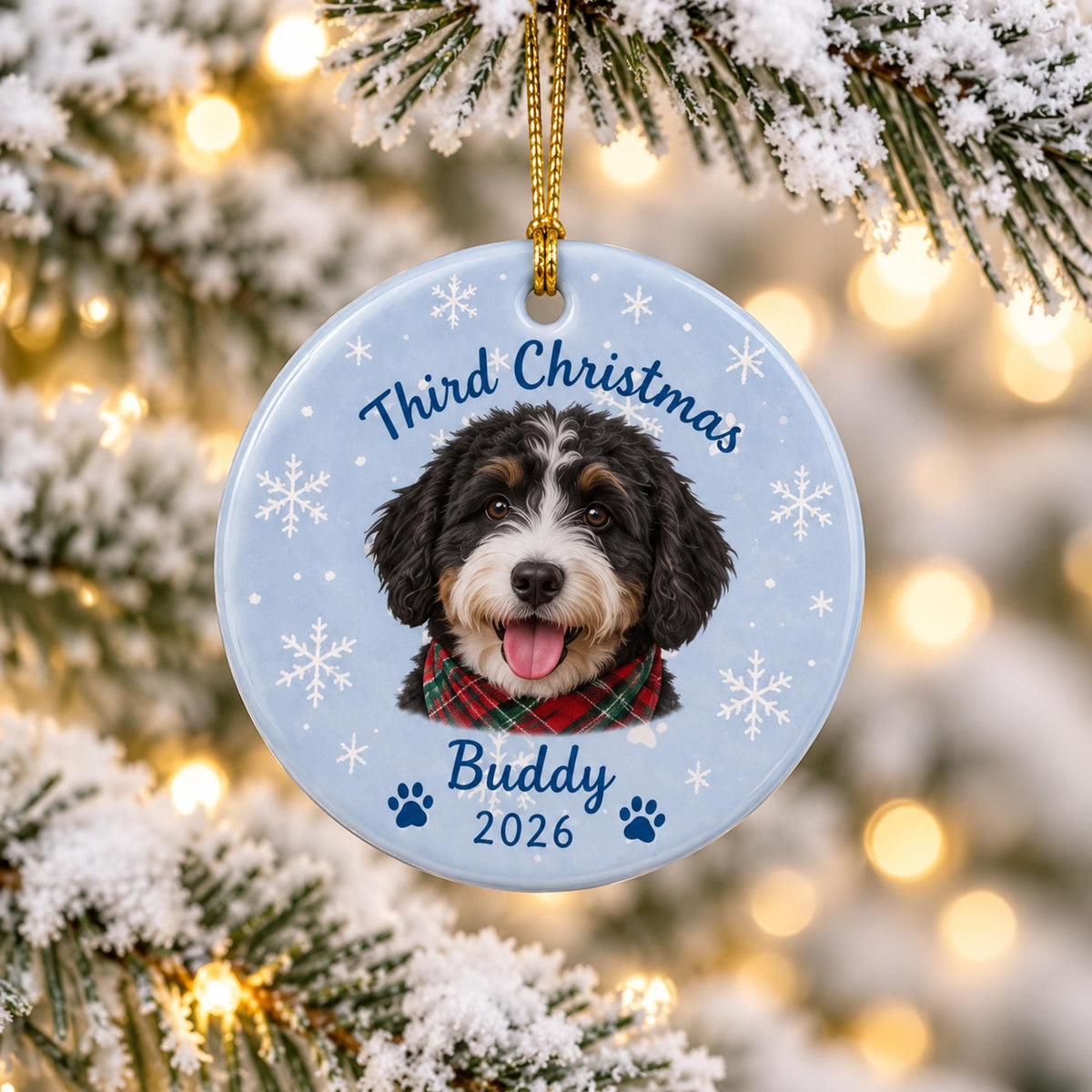 Custom Photo First Christmas Ceramic Ornament, Personalized Christmas Keepsake Gift For Family 686377 WFD